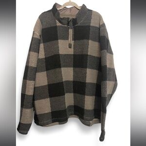 Wrangler Men's Zip-Up Sweater - Black and Gray Plaid 3X